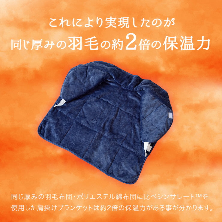 あったか肩掛ブランケット シンサレート使用 50×67cm 肩掛け ひざ掛け 膝掛け 掛け毛布 ピーチスキン 裏地ボア 軽い おしゃれ 保湿力 あったか 北欧