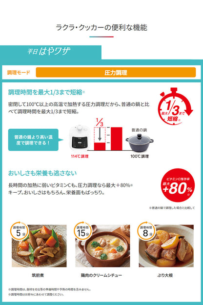 ティファール T-FAL ラクラ・クッカー コンパクト電気圧力鍋 CY3501JP 圧力なべ 電気鍋 調理家電 鍋 ホワイト 白