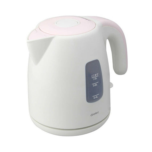 ドリテック 電気ケトル 1.0L PO-340PK ピンク 空焚き防止 安全