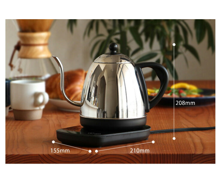 ドリテック PO-145BK 温度調整付 電気ケトル アラビカ コーヒーケトル 電気ポット 湯沸かし