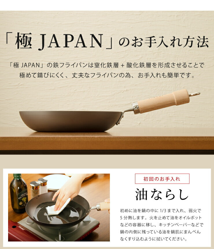 リバーライト 極 JAPAN 炒め鍋 20cm J1420 鉄フライパン