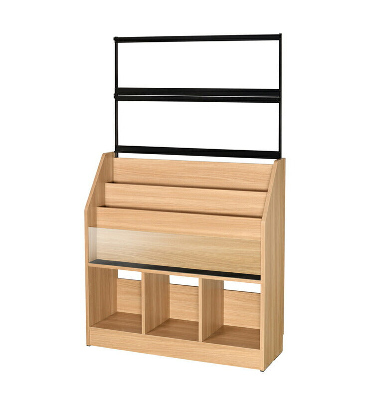 レコードディスプレイラック 木目ナチュラル レコード ジャケット ディスプレイ 約420枚収納 幅103cm ガラス 飾り棚 おしゃれ(代引不可)