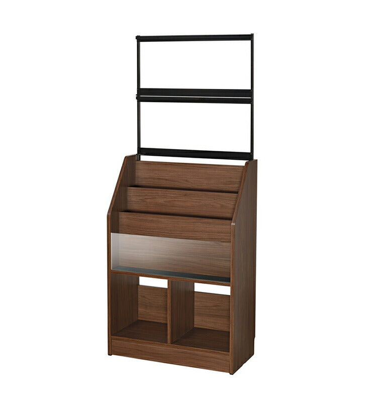 レコードディスプレイラック 木目ダーク レコード ジャケット ディスプレイ 約280枚収納 幅71cm ガラス 飾り棚 おしゃれ(代引不可)