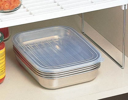 オークス 日本製 燕三条 蓋付きステンレスバット 3枚セット シンプルで使いやすいバットセット 小 TN1384 フタ付き 網