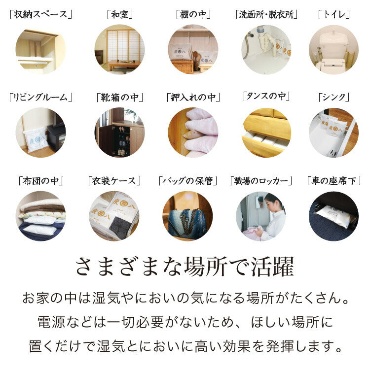 炭 木炭 除湿 調湿 脱臭 消臭剤 湿気 対策 結露 炭八4種類の組み合わせセット Cセット 大袋 室内用 押入れ用 タンス用(代引不可)