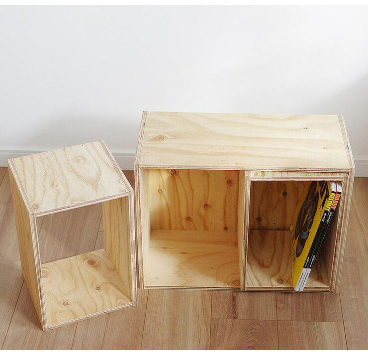 イエノLabo. キューブボックス ボックスシェルフ 収納 シェルフ 木箱 什器 レコード 男前インテリア 木製 A4 本棚 おしゃれ(代引不可)