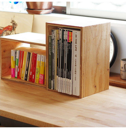 イエノLabo. キューブボックス ボックスシェルフ 収納 シェルフ 木箱 什器 レコード 男前インテリア 木製 A4 本棚 おしゃれ(代引不可)