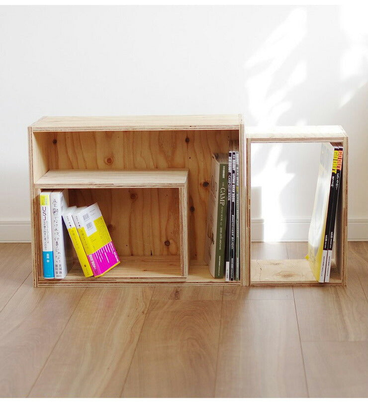 イエノLabo. キューブボックス ボックスシェルフ 収納 シェルフ 木箱 什器 レコード 男前インテリア 木製 A4 本棚 おしゃれ(代引不可)