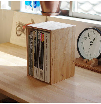 イエノLabo. キューブボックス 木箱 収納 什器 シェルフ ディスプレイラック ルーター Sサイズ 本棚 収納ボックス ブック(代引不可)