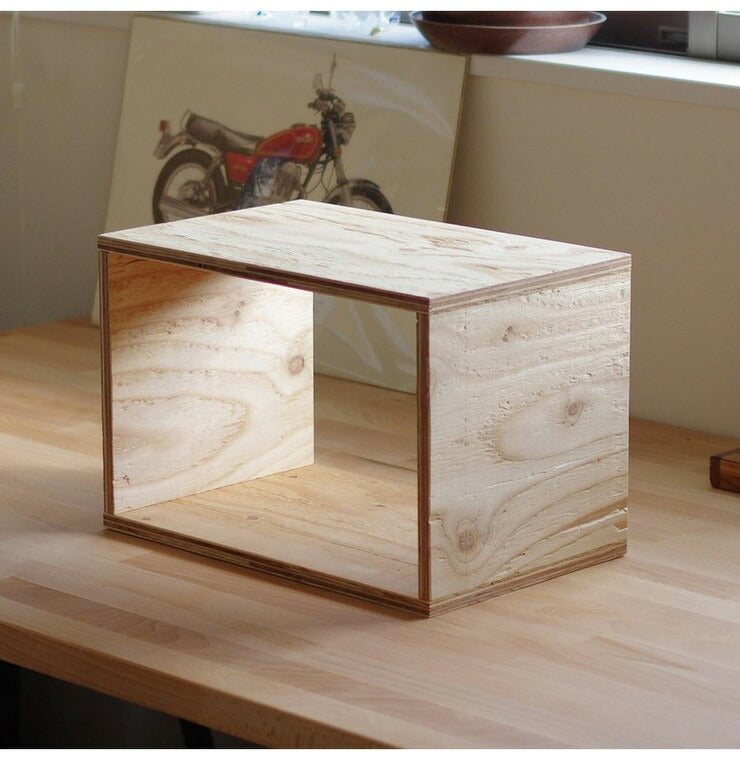 イエノLabo. キューブボックス 木箱 収納 什器 シェルフ ディスプレイラック ルーター Sサイズ 本棚 収納ボックス ブック(代引不可)