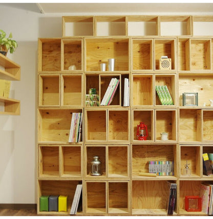 イエノLabo. キューブボックス 木箱 収納 什器 シェルフ ディスプレイラック ルーター Sサイズ 本棚 収納ボックス ブック(代引不可)