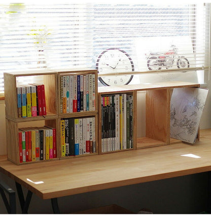 イエノLabo. キューブボックス ボックスシェルフ 木箱 ミニ 収納 ルーター Sサイズ 木製 本棚 什器 収納ボックス 棚 ナチュラル(代引不可)