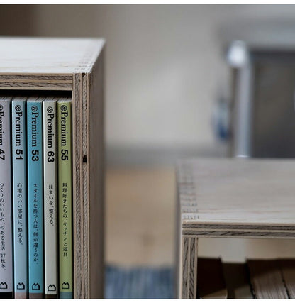 イエノLabo. キューブボックス 収納ボックス シェルフ 1個 あられ組み アラレ組み 収納 本棚 木箱 マガジンラック(代引不可)