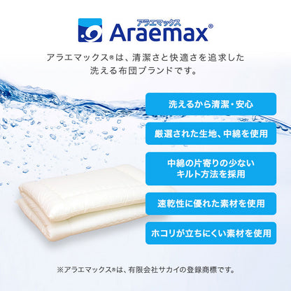 日本製 洗える敷布団 ジュニアサイズ 90×180cm テイジン ウォシュロン中綿使用 アレルギー対策 ダニ防止 ほこり防止 子供 こども ジュニア用 国産(代引不可)