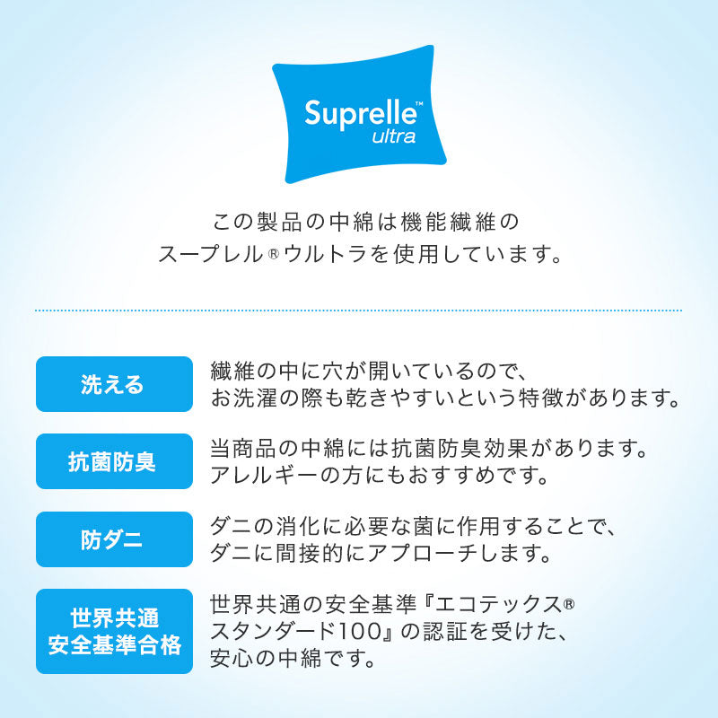 日本製 洗える敷布団 ジュニアサイズ 90×180cm アドバンサ社 スープレル(R)ウルトラ中綿使用 子供 こども ジュニア用 ドイツ 抗菌防臭 防ダニ エコテックス 国産(代引不可)