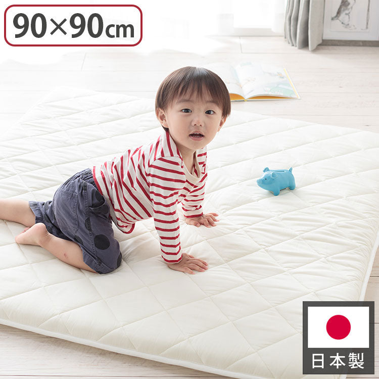 ベビーマット 寝返りマットレス 90×90cm 正方形 固綿入りのしっかり敷き布団 お昼寝 ベビーマットレス ベビー敷布団 敷き布団 敷きふとん 赤ちゃん 幼稚園 保育園 無地 固め 硬め 新生児(代引不可)