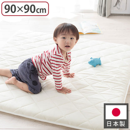ベビーマット 寝返りマットレス 90×90cm 正方形 固綿入りのしっかり敷き布団 お昼寝 ベビーマットレス ベビー敷布団 敷き布団 敷きふとん 赤ちゃん 幼稚園 保育園 無地 固め 硬め 新生児(代引不可)