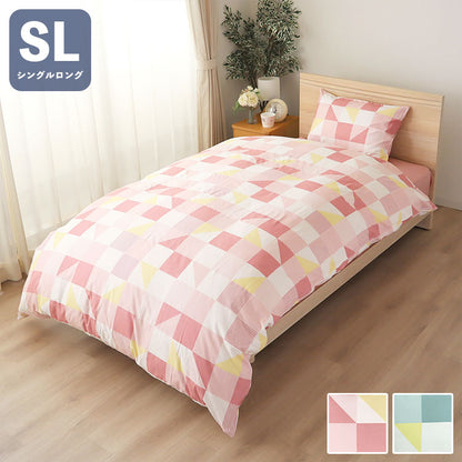 掛け布団カバー 両サイドファスナー スクエア シングルロング 150×210cm 掛布団 かけふとん カバー 寝具 寝具カバー かわいい おしゃれ 北欧 シンプル 新生活 ギフト プレゼント 柄物(代引不可)