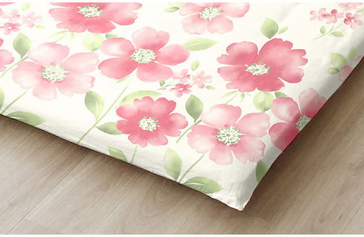 敷布団カバー L字ファスナー 水彩フラワー シングルロング 105×215cm 敷布団 しきふとん カバー 寝具 寝具カバー かわいい おしゃれ 北欧 シンプル 新生活 ギフト プレゼント 柄物(代引不可)