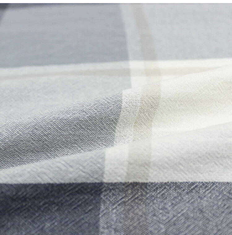 掛けふとんカバー 幅150cm Hyppiness ダブルサイズ 綿100%洗いざらし チェック柄 8か所スナップボタン付き ふんわり優しい肌ざわり 210cmファスナー