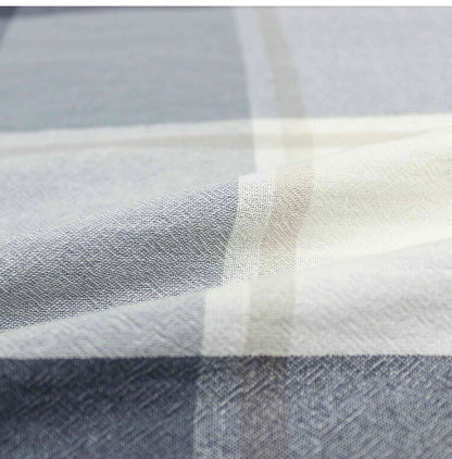 掛けふとんカバー 幅150cm Hyppiness ダブルサイズ 綿100%洗いざらし チェック柄 8か所スナップボタン付き ふんわり優しい肌ざわり 210cmファスナー