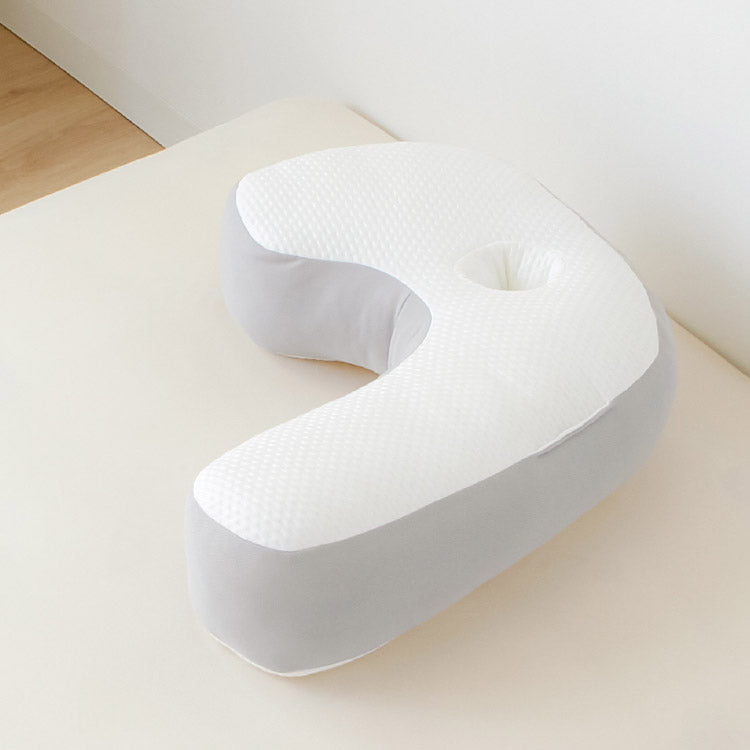 横向き寝枕 抱き枕 55×42cm まくら ニット生地 メッシュ 通気性 安眠 快眠 丸洗い 清潔 快適 枕 ピロー OGURI 小栗(代引不可)