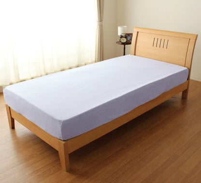 ぐいーーんと伸びてピタっとフィットするタオル地のシーツ パイルシーツ シングルサイズ マットレス・敷ふとん 兼用（80×185×30cm） 伸びる 生地 触り心地 気持ちいい 簡単着脱 無地