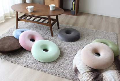 円座クッション もちとろん 低反発 ドーナツクッション 座布団 丸型 ドーナツ型 円形 かわいい 手術後 痔 椅子座布団 デスクワーク チェア クッション ギフト プレゼント(代引不可)