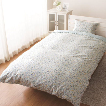 綿100％ オシャレなフリル付きがかわいい掛布団カバー メルヘン柄 ギンガムチェック 掛カバー シングルロング （150×210cm）