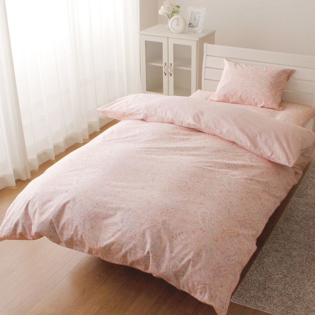 綿100% ペイズリー柄の掛布団カバー ペイズリー かわいい オシャレ 掛カバー シングルロング （150×210cm ）