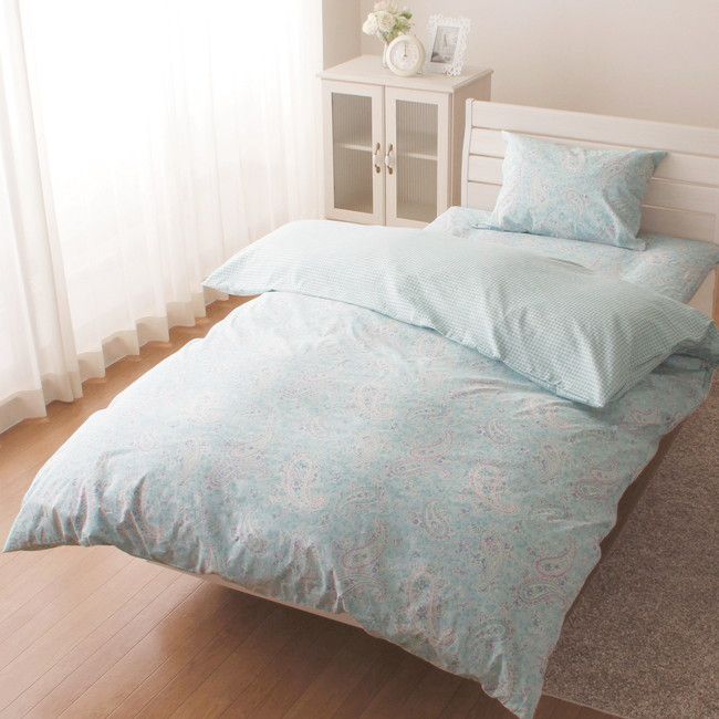 綿100% ペイズリー柄の掛布団カバー ペイズリー かわいい オシャレ 掛カバー シングルロング （150×210cm ）