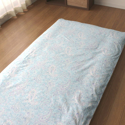 綿100% リバーシブル敷布団カバー ペイズリー柄 裏ギンガムチェック柄 かわいい オシャレ シングルロング （105×215cm ）