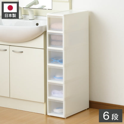 リセ スリムストッカー 幅18cm 引出し6段 S6 日本製 JEJ ジェイイージェイ すき間収納 隙間 収納ボックス 小棚 6段 キャスターつき 収納ケース プラスチック収納 キッチン 洗面所 脱衣所(代引不可)