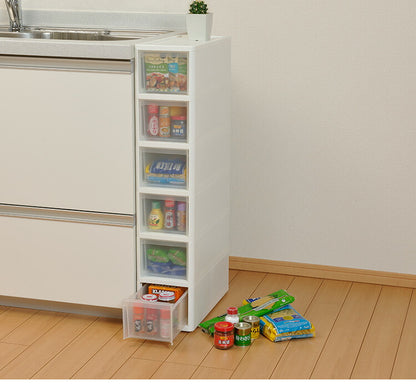 リセ スリムストッカー 幅18cm 引出し6段 S6 日本製 JEJ ジェイイージェイ すき間収納 隙間 収納ボックス 小棚 6段 キャスターつき 収納ケース プラスチック収納 キッチン 洗面所 脱衣所(代引不可)