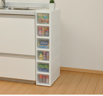 リセ スリムストッカー 幅18cm 引出し6段 S6 日本製 JEJ ジェイイージェイ すき間収納 隙間 収納ボックス 小棚 6段 キャスターつき 収納ケース プラスチック収納 キッチン 洗面所 脱衣所(代引不可)