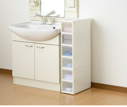 リセ スリムストッカー 幅18cm 引出し6段 S6 日本製 JEJ ジェイイージェイ すき間収納 隙間 収納ボックス 小棚 6段 キャスターつき 収納ケース プラスチック収納 キッチン 洗面所 脱衣所(代引不可)