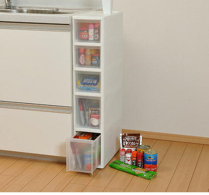 リセ スリムストッカー 幅18cm 引出し5段 S3M2 日本製 JEJ ジェイイージェイ すき間収納 隙間 収納ボックス 小棚 6段 キャスターつき 収納ケース プラスチック収納 キッチン 洗面所 脱衣所(代引不可)