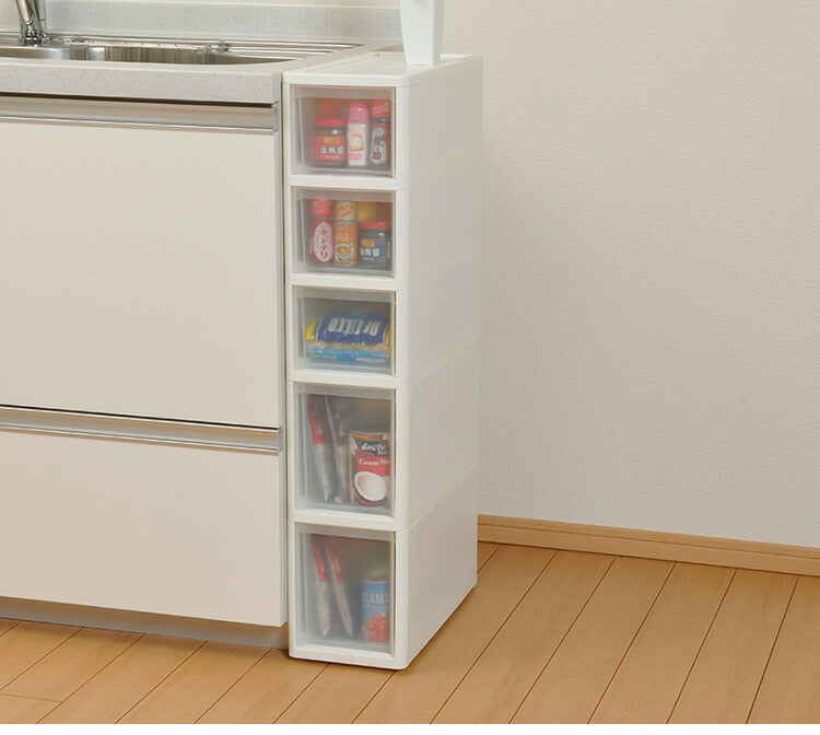 リセ スリムストッカー 幅18cm 引出し5段 S3M2 日本製 JEJ ジェイイージェイ すき間収納 隙間 収納ボックス 小棚 6段 キャスターつき 収納ケース プラスチック収納 キッチン 洗面所 脱衣所(代引不可)