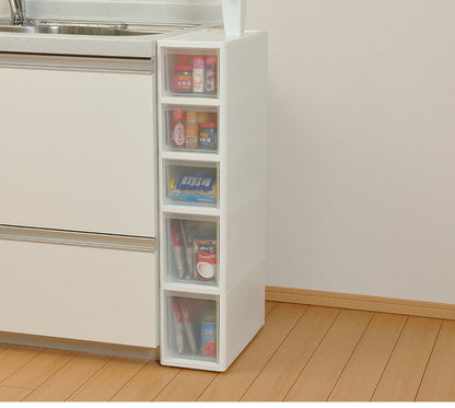 リセ スリムストッカー 幅18cm 引出し5段 S3M2 日本製 JEJ ジェイイージェイ すき間収納 隙間 収納ボックス 小棚 6段 キャスターつき 収納ケース プラスチック収納 キッチン 洗面所 脱衣所(代引不可)