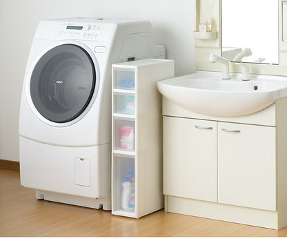 リセ スリムストッカー 幅18cm 引出し4段 S2M1L1 日本製 JEJ ジェイイージェイ すき間収納 隙間 収納ボックス 小棚 6段 キャスターつき 収納ケース プラスチック収納 キッチン 洗面所 脱衣所(代引不可)