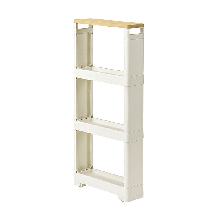 リセ スーパースリムラック 幅12 4段 ノーマル ウッド 隙間収納 すきま収納 日本製 JEJアステージ キッチン ストッカー スリム ランドリー収納 洗面所 キッチン収納(代引不可)