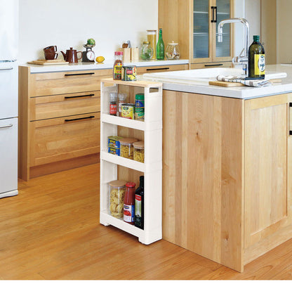 リセ スーパースリムラック 幅12 4段 マルチ ウッド 隙間収納 すきま収納 日本製 JEJアステージ キッチン ストッカー スリム ランドリー収納 洗面所 キッチン収納(代引不可)