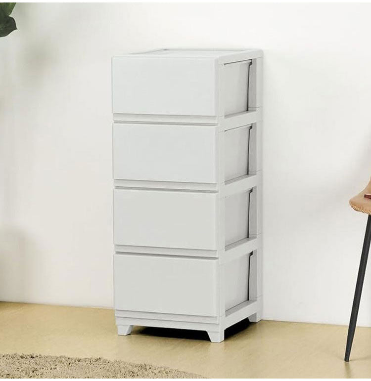 日本製 組立簡単 収納ケース チェスト デコニーシーヴォ 4段 幅34×奥行41.5×高さ86.1cm JEJアステージ 収納ボックス タンス リビングチェスト 押入れ収納 クローゼット おしゃれ スリムタイプ(代引不可)