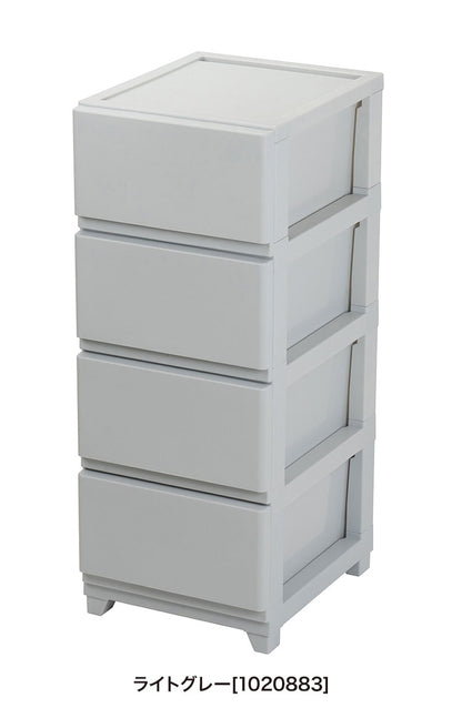 日本製 組立簡単 収納ケース チェスト デコニーシーヴォ 4段 幅34×奥行41.5×高さ86.1cm JEJアステージ 収納ボックス タンス リビングチェスト 押入れ収納 クローゼット おしゃれ スリムタイプ(代引不可)