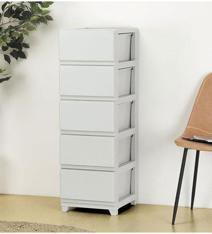 日本製 組立簡単 収納ケース チェスト デコニーシーヴォ 5段 幅34×奥行41.5×高さ106.1cm JEJアステージ 収納ボックス タンス リビングチェスト 押入れ収納 クローゼット おしゃれ スリムタイプ(代引不可)