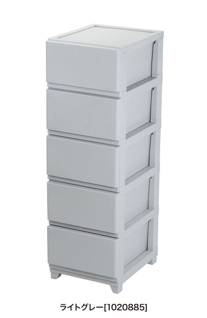 日本製 組立簡単 収納ケース チェスト デコニーシーヴォ 5段 幅34×奥行41.5×高さ106.1cm JEJアステージ 収納ボックス タンス リビングチェスト 押入れ収納 クローゼット おしゃれ スリムタイプ(代引不可)