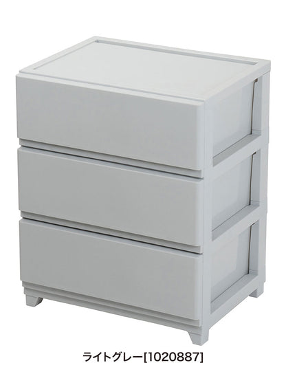 日本製 組立簡単 収納ケース チェスト デコニーシーヴォワイド 3段 幅54×奥行41.5×高さ66.1cm JEJアステージ 収納ボックス タンス リビングチェスト 押入れ収納 クローゼット おしゃれ ワイドタイプ(代引不可)