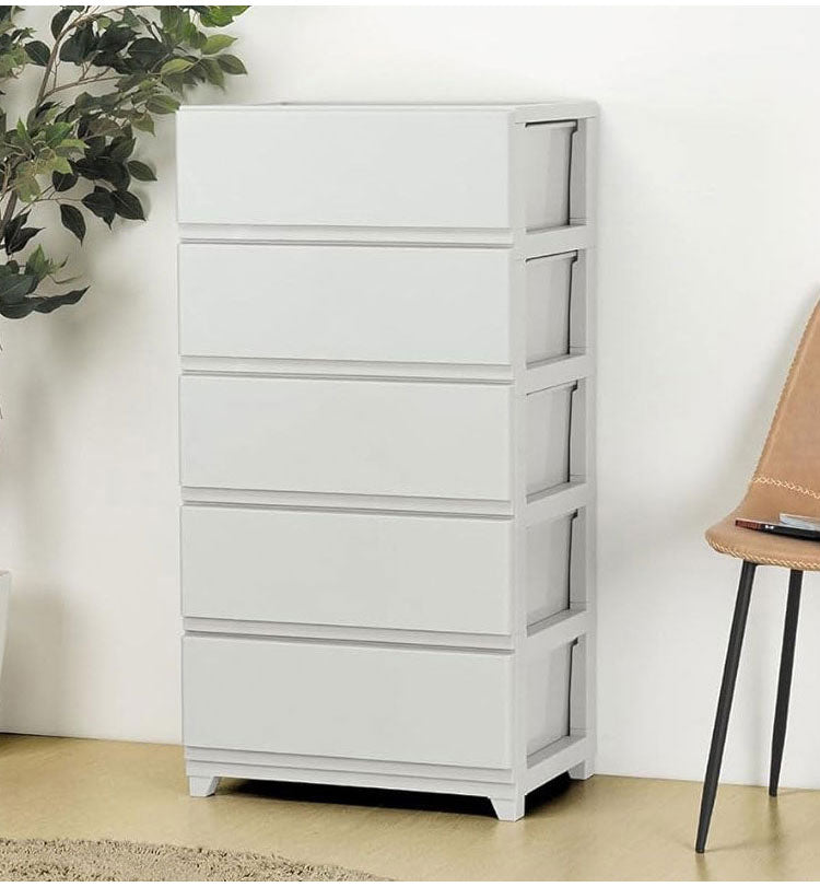 日本製 組立簡単 収納ケース チェスト デコニーシーヴォワイド 5段 幅54×奥行41.5×高さ106.1cm JEJアステージ 収納ボックス タンス リビングチェスト 押入れ収納 クローゼット おしゃれ(代引不可)