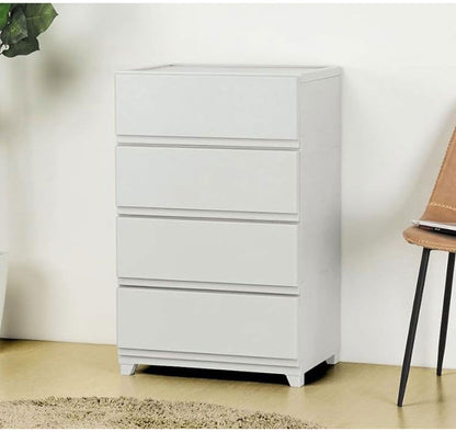 日本製 組立簡単 収納ケース チェスト 壁付デコニーシーヴォワイド 4段 幅54×奥行41.5×高さ86.1cm JEJアステージ 収納ボックス タンス リビングチェスト 押入れ収納 クローゼット おしゃれ(代引不可)