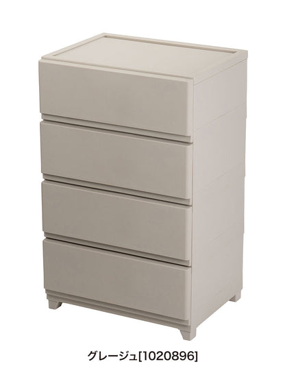 日本製 組立簡単 収納ケース チェスト 壁付デコニーシーヴォワイド 4段 幅54×奥行41.5×高さ86.1cm JEJアステージ 収納ボックス タンス リビングチェスト 押入れ収納 クローゼット おしゃれ(代引不可)